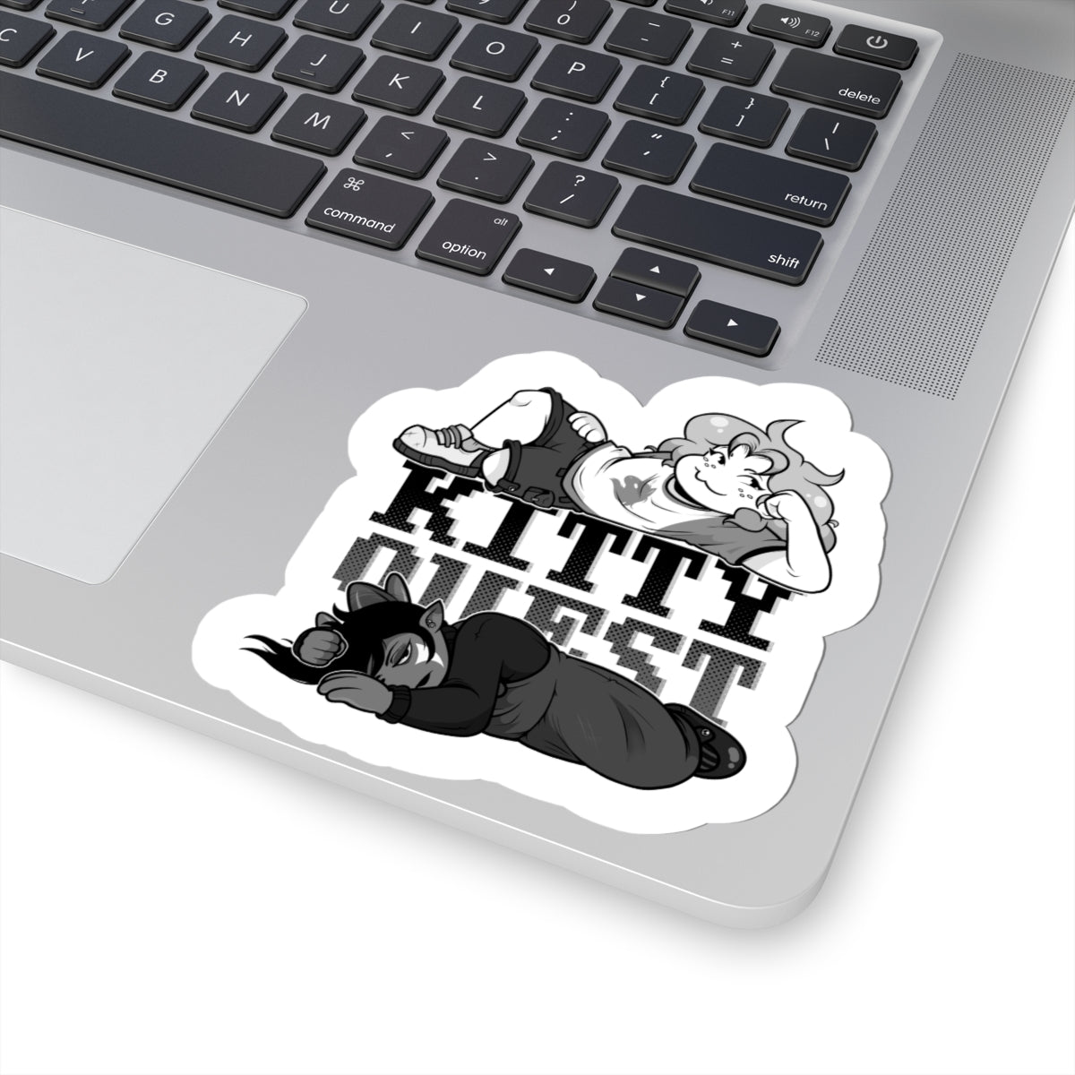 Kittyquest "KITTYQUEST" B&W Sticker