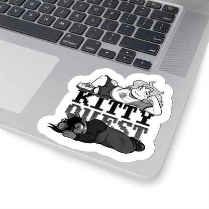 Kittyquest "KITTYQUEST" B&W Sticker