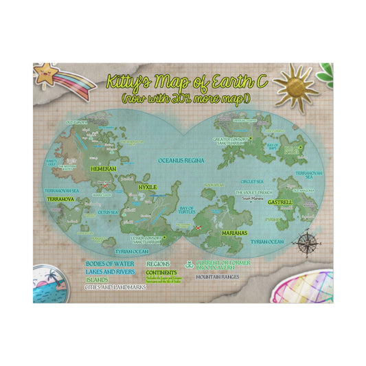 Kittyquest "Earth C Map" Print