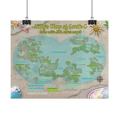 Kittyquest "Earth C Map" Print