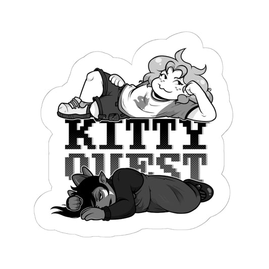 Kittyquest "KITTYQUEST" B&W Sticker
