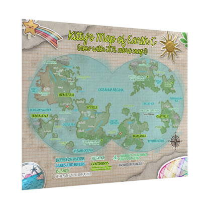 Kittyquest "Earth C Map" Print